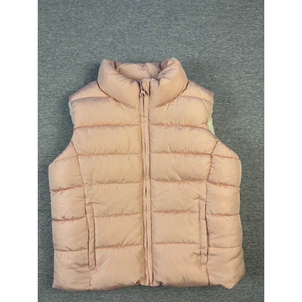 GAP KIDS GIRLS PUFFER VEST SHERPA LINING LIGHT PINK Size Small Regular